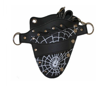 Black scissor holster/pouch with Spider Webb  print.